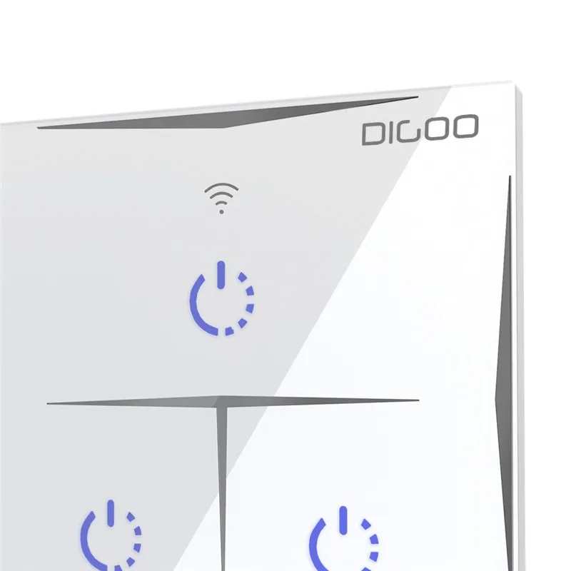 DIGOO DG-S601 ЕС 1800 Вт умный wifi настенный сенсорный выключатель 3 банды стеклянная панель Пульт дистанционного управления работа с Amazon Alexa Google Assistant