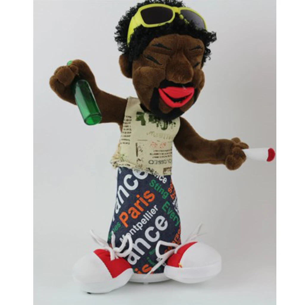 30 см Электрический плюшевый ямайский чучела кукла домашний офисный стол украшения на батарейках, с музыкой, может танец