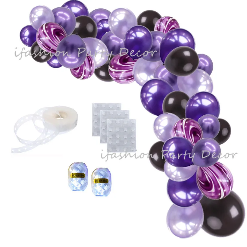 Black And Purple Balloon Garland Kit For Vampirina Party Hotel
