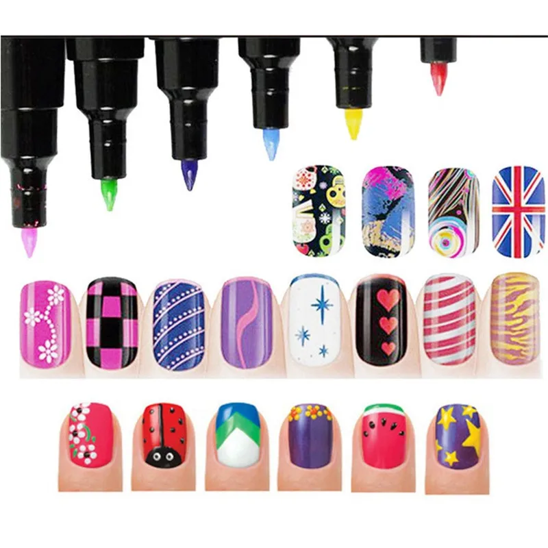 Buy 16 Colors Nail Art Pen for 3D Nail Art DIY