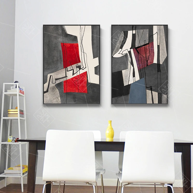 Abstract Minimalist Watercolor Graffiti Posters Geometric Canvas Art Painting Hd Print Wall Picture for Living Room Decor | Дом и сад