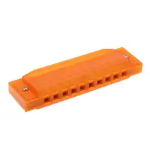 SZ-LGFM-Diatonic Harmonica 10 Holes Blues Harp Mouth Organ Key of C Reed Instrument with Case Kid Musical Toy Orange