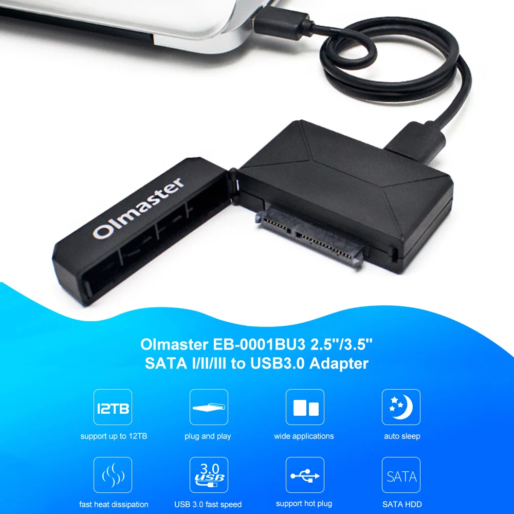 OImaster EB-0001BU3 2," /3,5" Hdd чехол Sata для Usb SATA I/II/III для USB3.0 адаптер жесткий диск коробка конвертер для SSD HDD