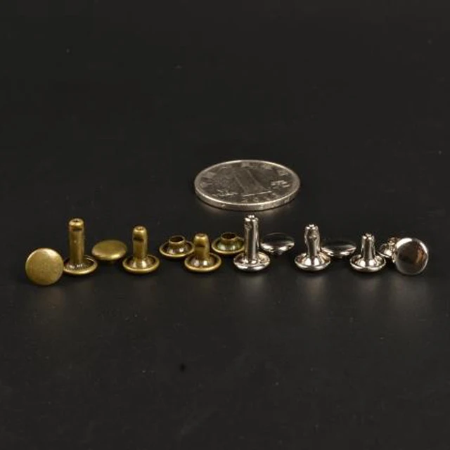Solid Brass double cap rivets 100pkt Station29