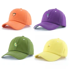 Новая бейсбольная кепка с фруктовой вышивкой хлопчатобумажная бейсболка Мужская и женская летняя Регулируемая Кепка в стиле хип-хоп