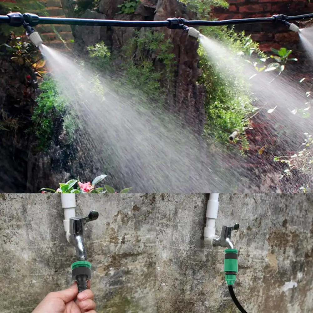 Микро система полива воды садовые теплицы растения автоматический полив 10 м шланг набор садовый инструмент