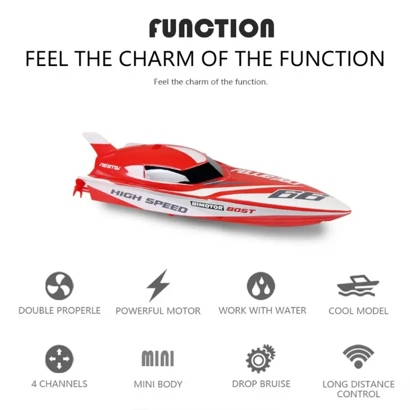 

3312M Mini Speedboat Volvo Rowing Model 4CH 2.4G 2.4V RC Boat Toys for Children