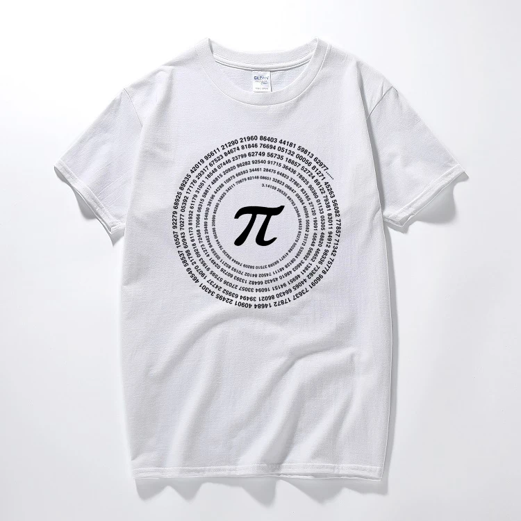 RAEEK Новинка Pi Математика футболки Для мужчин Хлопковые свободные короткий рукав футболки Geek Стиль футболка Nerd Повседневное мужские футболки топы - Цвет: Белый