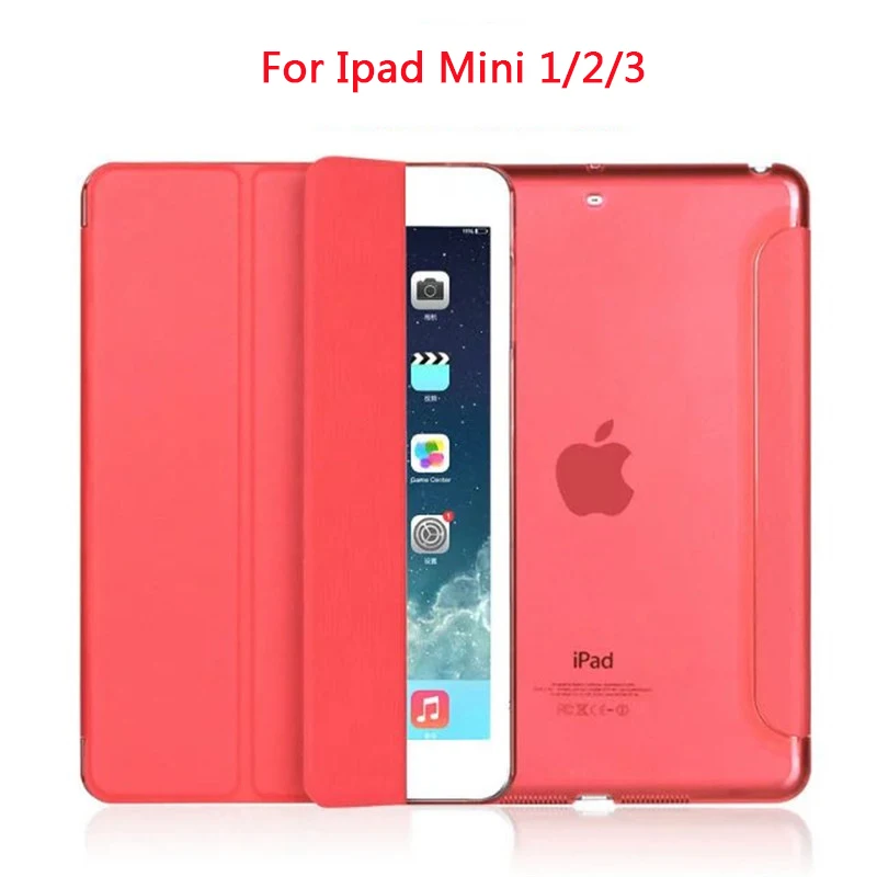 Чехол для iPad mini 4 3 2 1 7,9 ''Стенд чехол Смарт Мягкий ТПУ Магнитный PU кожаный чехол для IPad Mini 1 2 3 4 авто сна/Пробуждение - Цвет: Red for Mini 1 2 3