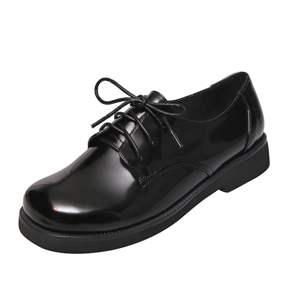 

RIBETRINI Brand INS Hot Top Quality Flats Woman Shoes Shoelaces Leisure Comfortable Retro Sweet Big Head Shoes Oxford Woman