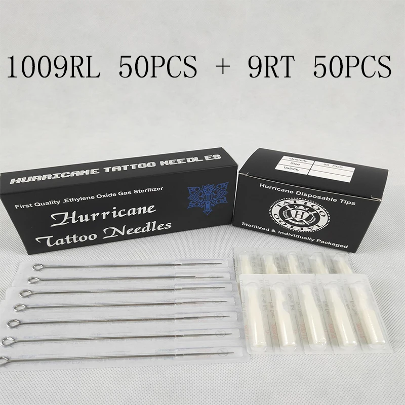 

Tattoo Tips and Needles (9RL+9RT) 50pcs tattoo needles 9rl and 50pcs Matched Tattoo Tips 9rt tattoo kit free shipping