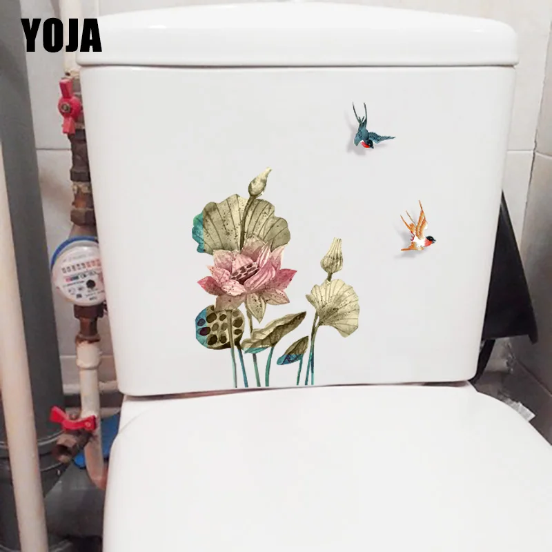 YOJA 19 6x23 1 см простой рисунок лотоса птицы фотообои Классический туалет Декор