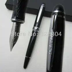 Герцог высококлассные атмосферу, черный и серебристый М Перьевая ручка Подарочная Ручка Бесплатная доставка, perfect touch