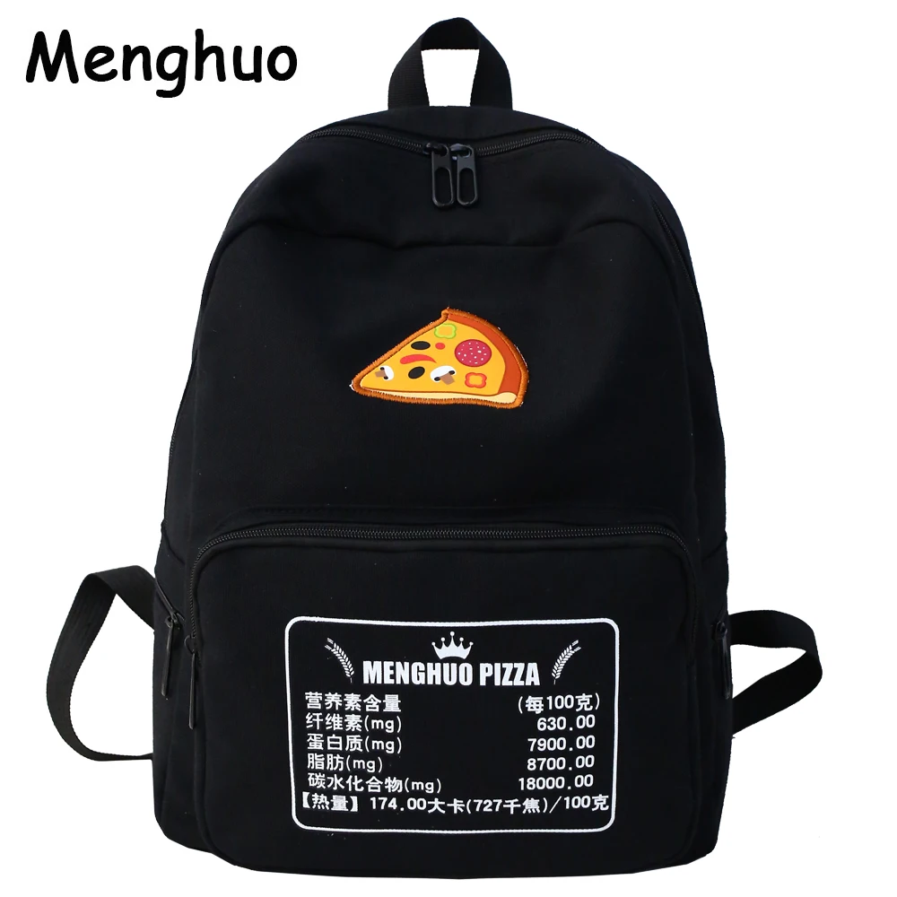 Pizza bordado Mochila para mujer Mochila para la escuela de chicas adolescentes estilo Preppy escuela bolsa de lona de las señoras Mochila mujeres Mochila Pizza bordado Mochila para mujer Mochila para la escuela de chicas adolescentes estilo Preppy escuela bolsa de lona de las señoras Mochila mujeres Mochila