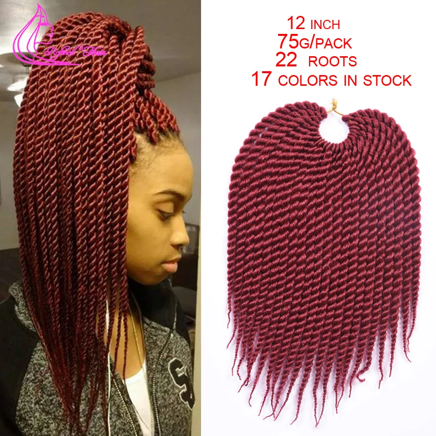 16 Colors Crochet Braid Hair 12 75g/pack Ombre Kanekalon Braiding ...