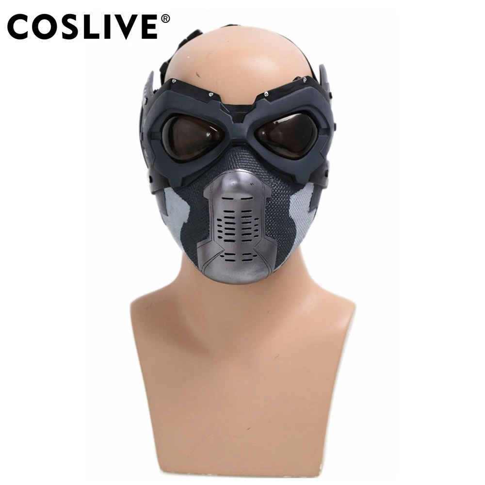 

Coslive Captain America 3 Civil War Bucky Mask Winter Soldier Barnes Cosplay Helmet Halloween Outfit Props for Men