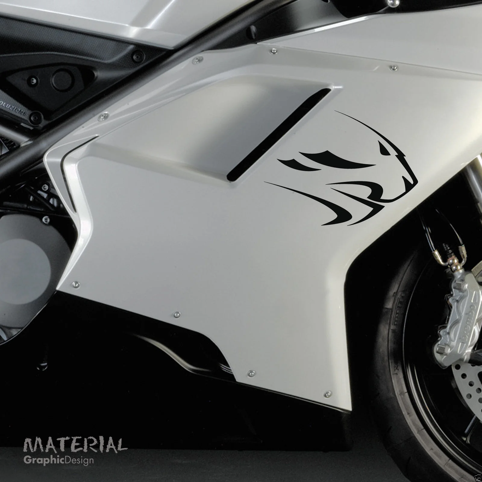 

1x Pair Aprilia Lion Head Sticker Decal - Bike Tank Racing Motorbike RS50 RS125 2pcs 20cm