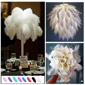 

100Pcs 10-22 inch (25-55cm) white Ostrich Feather plumes for wedding centerpiece wedding party event decor festive decoration