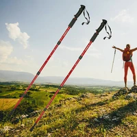 2Pcs/pair Outdoor Hiking Anti Shock Walking Sticks Telescopic Trekking Climbing Poles Ultralight Led Walking Canes Hiking Poles 2