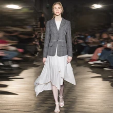 Женское платье,, дизайнерское, высокое качество, комплект из 2 предметов, деловой, офисный, женский, клетчатый, на молнии, костюм, куртка, платье