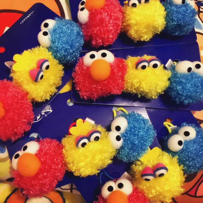 3pcs Sesame Street Elmo Monster Hair Hoop Hair Accessories Hairpin Hair Rope Plush Soft Toy For Baby Girls Birthday Gifts