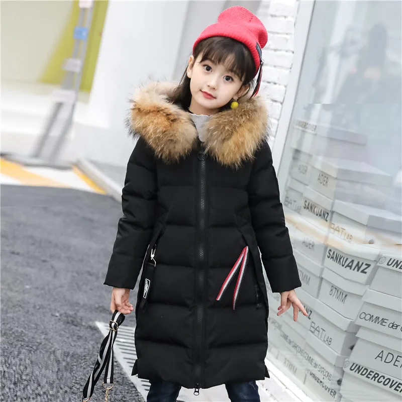 

-30 degree 2018 New Winter Jacket for Girls Snow Wear Thicken Down Winter Parka Jacket for Children Christmas Winter Coat 10 12Y