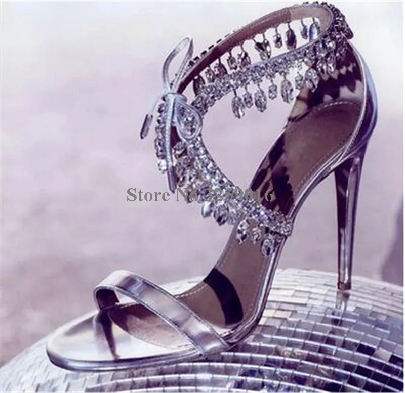 

High Quality Women Charming Bling Bling Straps Cross Rhinestone Gladiator Sandals Crystal 8cm 10cm High Heel Sandals Dress Shoes