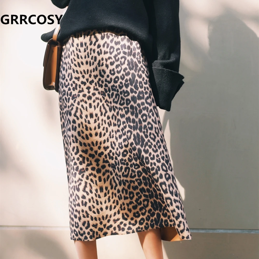 Grrcosy Leopard Maternity Belly Skirt Fashion Long Loose Velvet A Line 