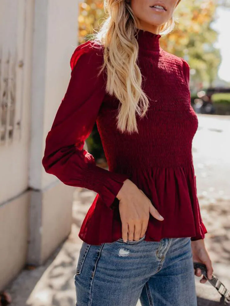 

Women Blouses 2019 Fashion Long Sleeve Turn Down Collar Office Shirt Chiffon Blouse Shirt Casual Tops Plus Size Blusas Femininas