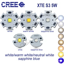 10 шт. Cree XTE XT-E светодиодный 3 Вт 5 Вт светодиодный белый диод фитиль 6500 к теплый белый 3500 к 3000 К нейтральный белый 4500К Королевский синий 450нм 20mmaluminium