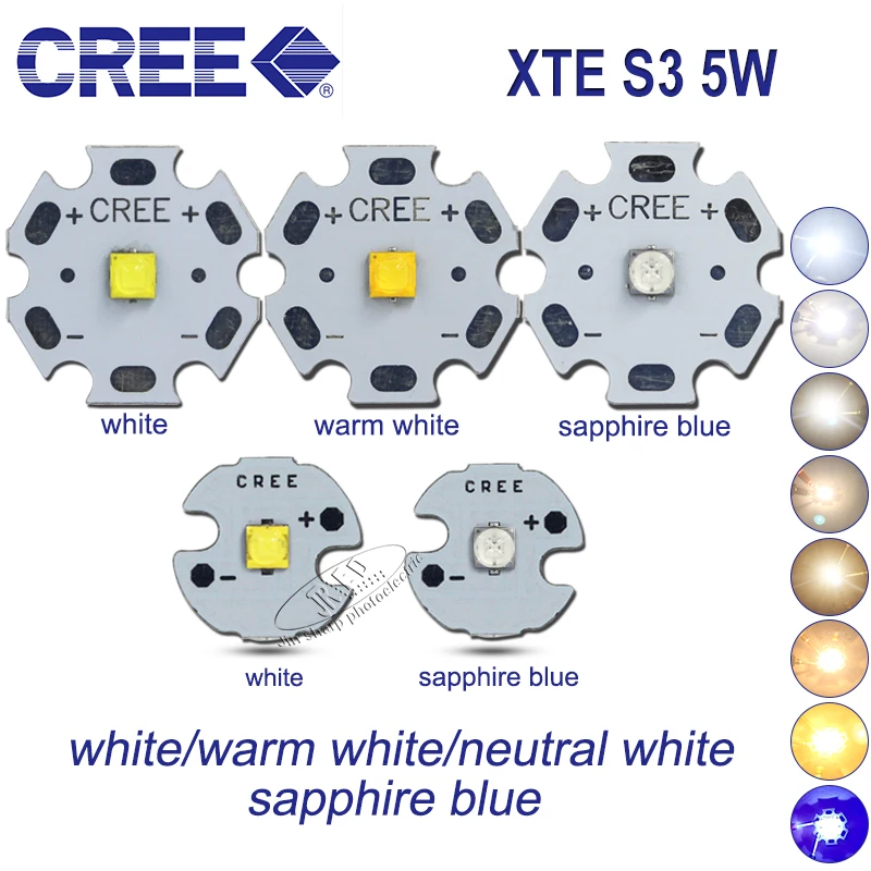 10 шт. Cree XTE XT-E LED 3 Вт 5 белый диод фитиль 6500 к теплый 3500 3000 К нейтральный 4500К