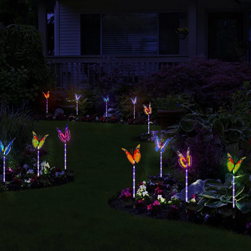 

Led Solar Lamp Waterproof Solar Powered Butterfly Lights Colorful Landscape Lighting for Fence,Lawn,Garden Christmas Decorative