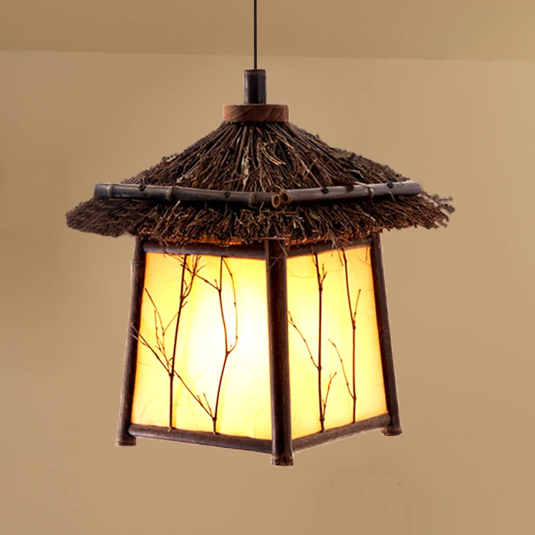 

Bamboo pendant lights personality lantern restaurant Chinese bamboo staircase balcony loft garden pendant lamps za zb11