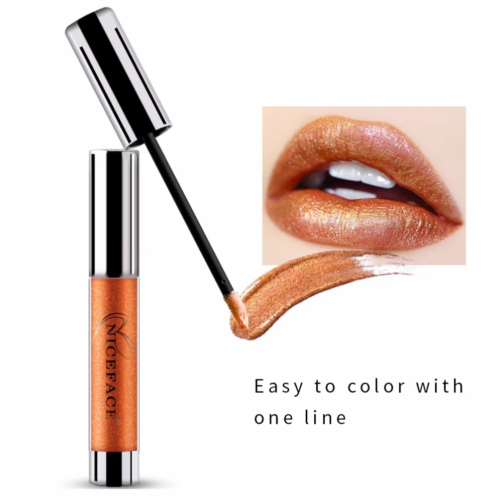 NICEFACE Brand Matte 14 Color Metallic Liquid Lip Gloss Makeup Shimmer Velvet Lipstick Lipgloss Batom Waterproof Long Lasting Kit (2)
