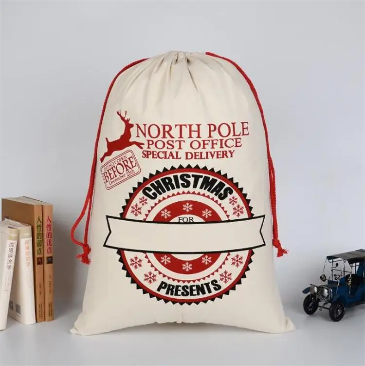 25 шт. много Санта мешок Низкое MOQ Рождественский мешок сумка Рождество украшения холст Санта sack