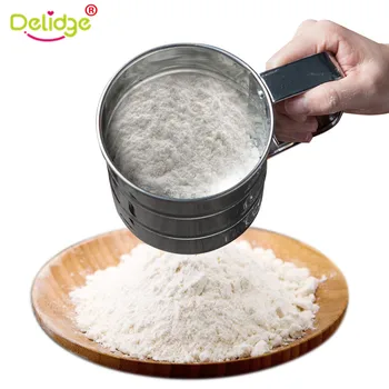 

High Quality Stainless Steel Mesh Flour Sifter Mechanical Baking Icing Sugar Shaker Sieve Cup Shape Bakeware Baking Pastry Tools