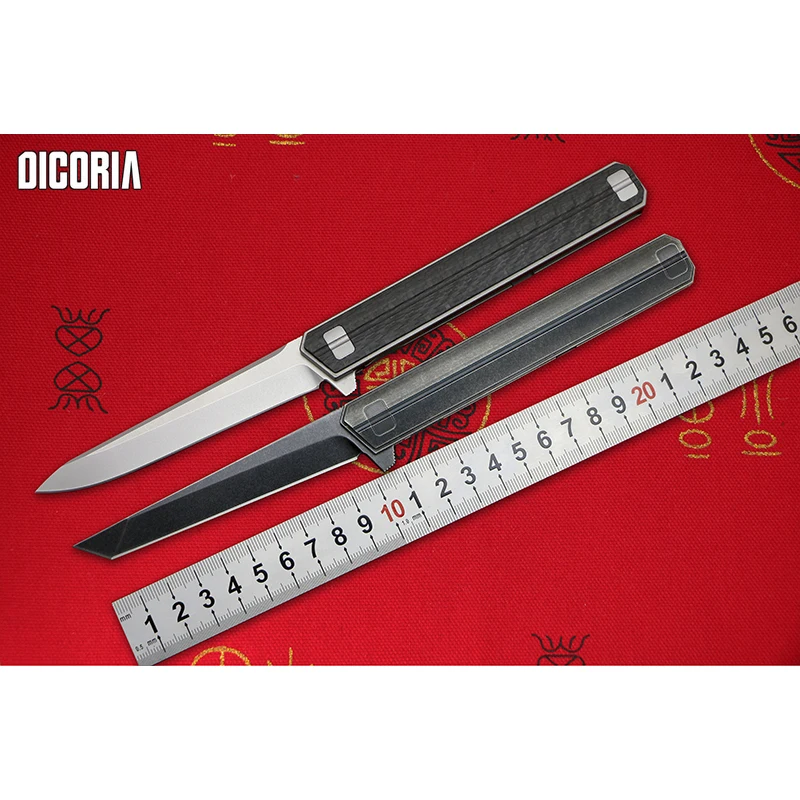 

DICORIA Quartermaster M390 blade Titanium carbon fiber handle Flipper folding knife Outdo camping hunting pocke knives EDC tools