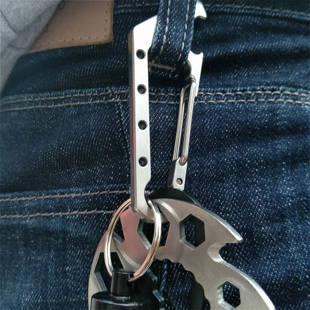 

Carabiner Tactical Pocket Buckle Keychain Bottle Opener Outdoor Survival Tools