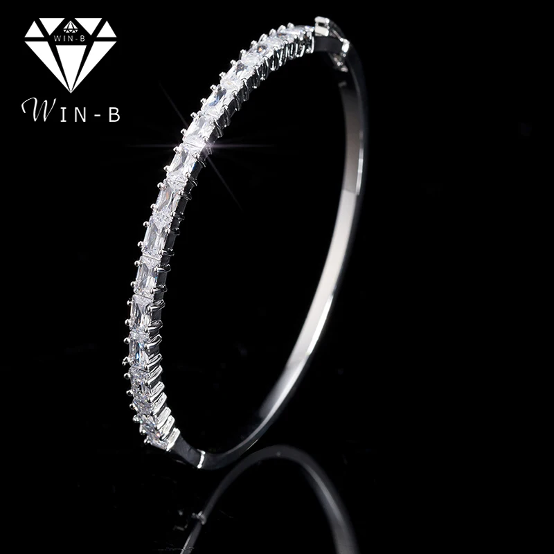 WIN B AAA Кристалл фианит Теннисный браслет Pulseras Mujer очаровательные женские белые