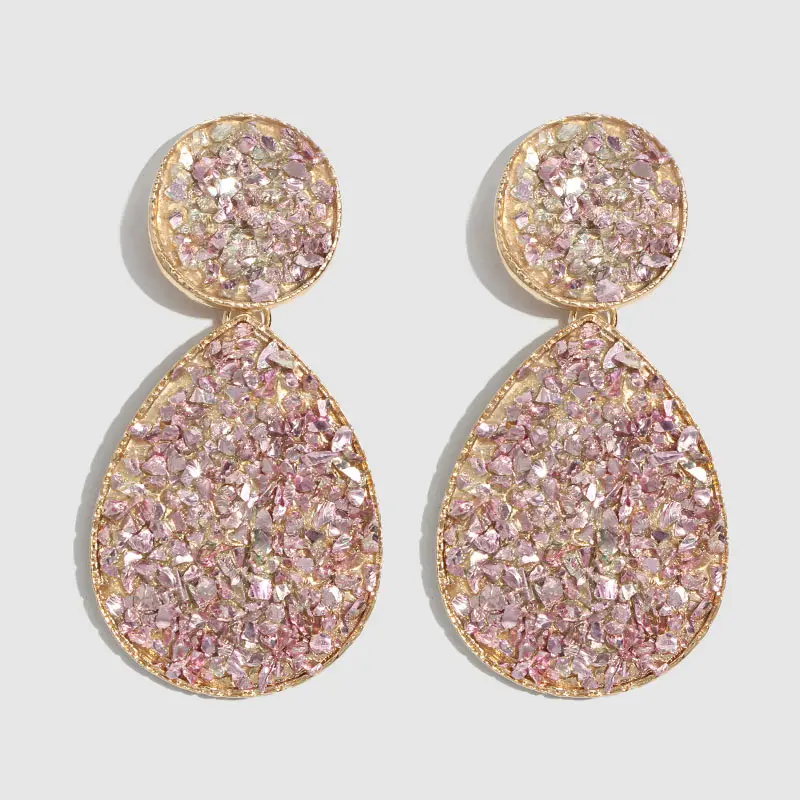 Flatfoosie, модные розовые серьги-капли с кисточками из смолы для женщин и девочек, свадебные украшения, 32 дизайна, серьги с кристаллами