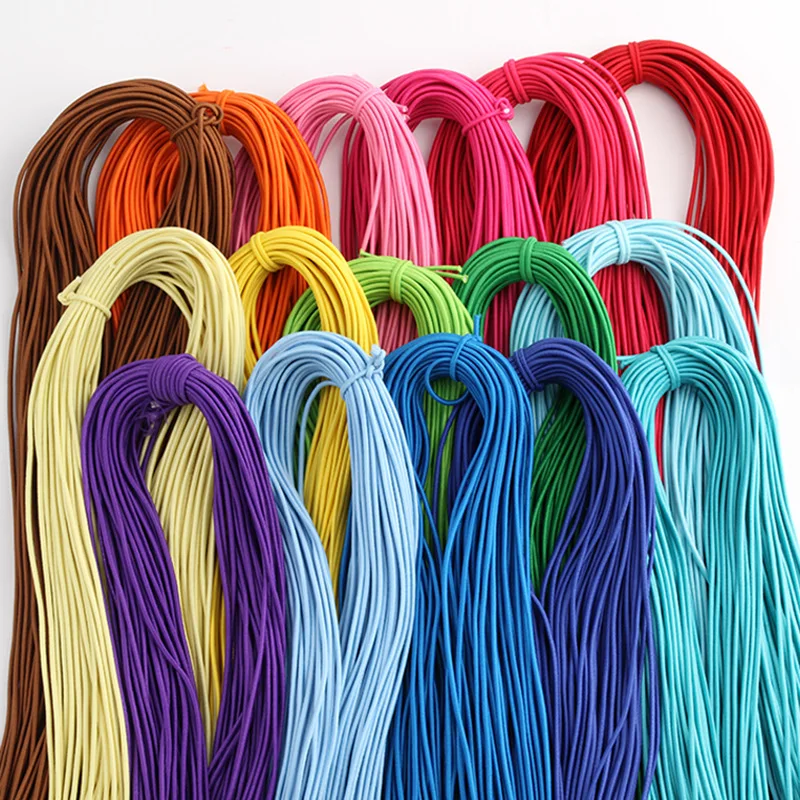 

High quality elastic band 14m*2 mm colorful round elastic bandage round elastic rope elastic bands line DIY sewing accessories