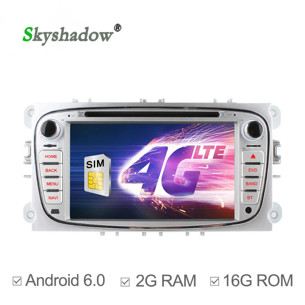 Discount C500 4G SIM LTE Android 6.0 2GB RAM Car DVD Player bluetooth RDS Radio GPS wifi For FORD Mondeo S-MAX Connect FOCUS 2 2008-2011 0