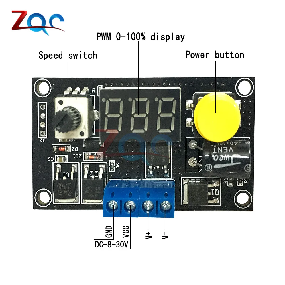 DC 6-30V MAX 8A светодиодный с цифровым дисплеем Регулируемый ШИМ-контроллер скорости двигателя контроллер постоянного тока управления двигателем CV модуль управления регулятором 6 V-30 V