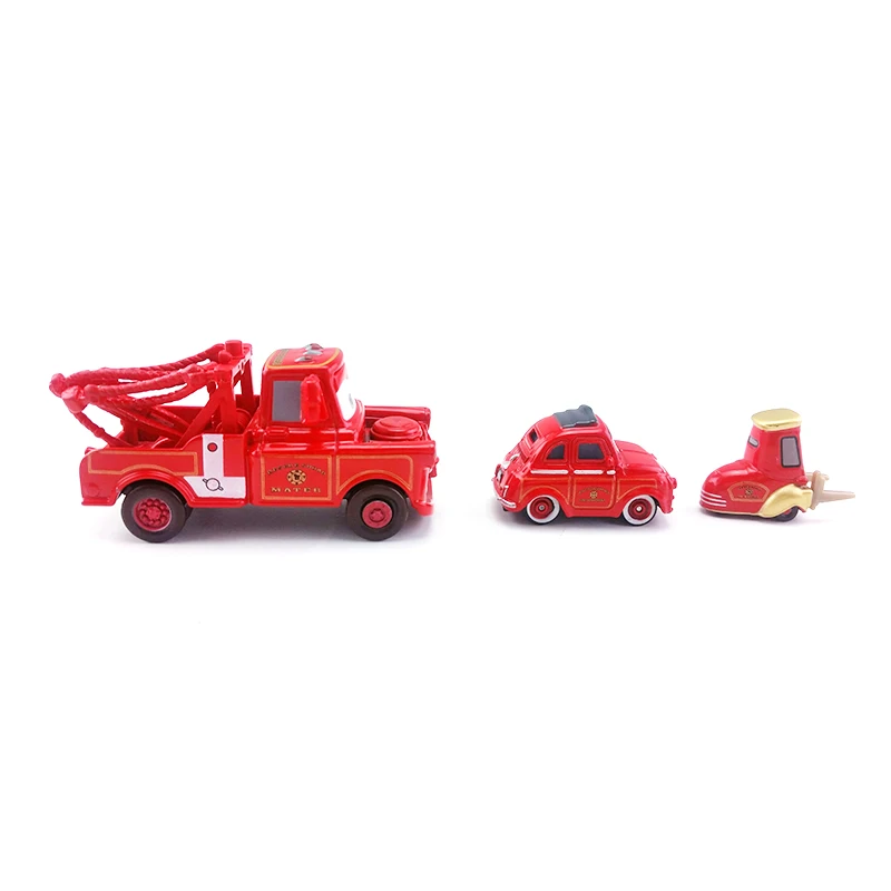 Disney Pixar Cars 2 Red Mater& Luigi& Guido пожарная машина спасательный отряд металлический литой под давлением игрушечный автомобиль 1:55 абсолютно и