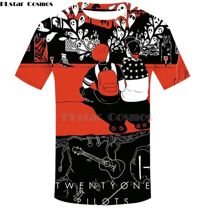Twenty one pilots t shirt men 3D t shirt harajuku top hip hop man's T-shirt streetwear tops Fashionable mens clothing tshirt-2