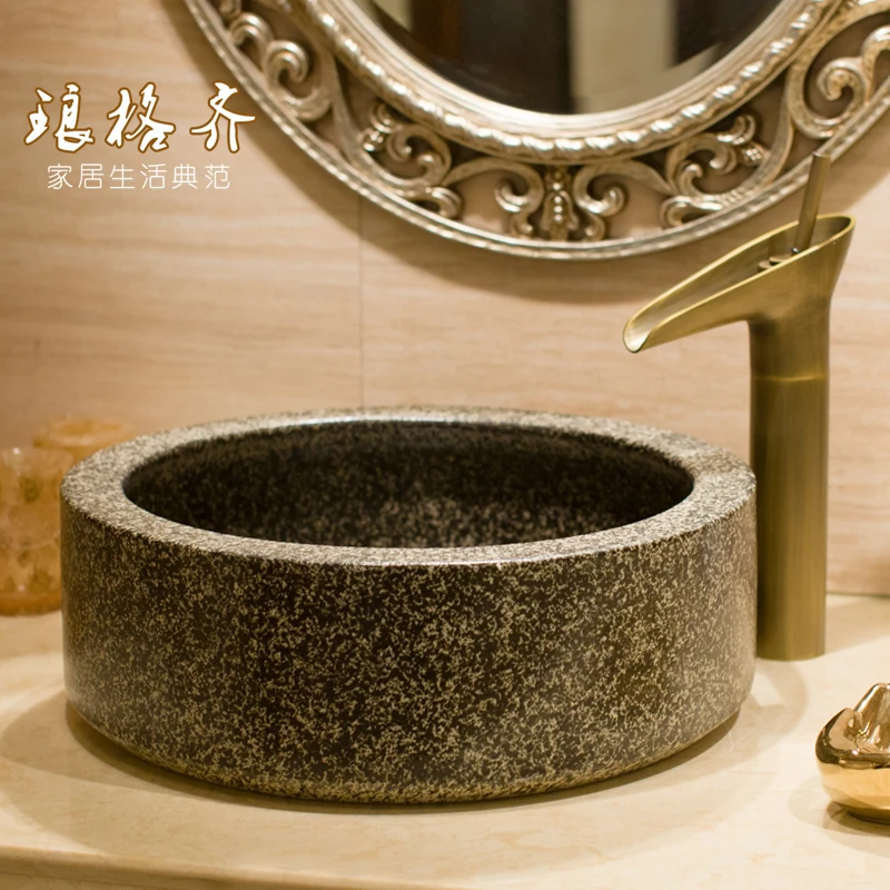 

Lang geci antique RETRO art basin wash basin Taiwan basin basin carved antique A036