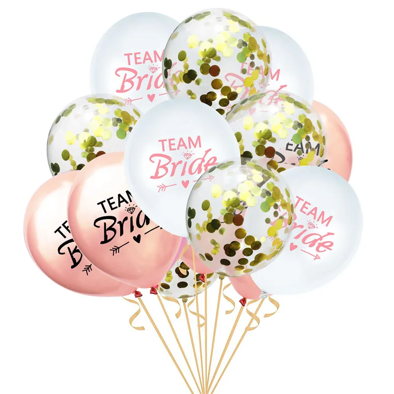 

12inch Rose Gold Theme Bride Latex Balloon Bachelorette Hen Party Bridal Shower Wedding Decoration Supplies