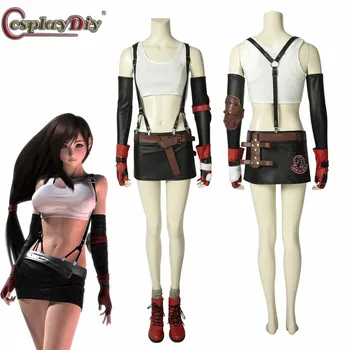 

Cosplaydiy game FINAL FANTASY VII Tifa Lockhart FFVII FF7 Cosplay Costume Adult women Halloween Suits Full Outfits Custom Made