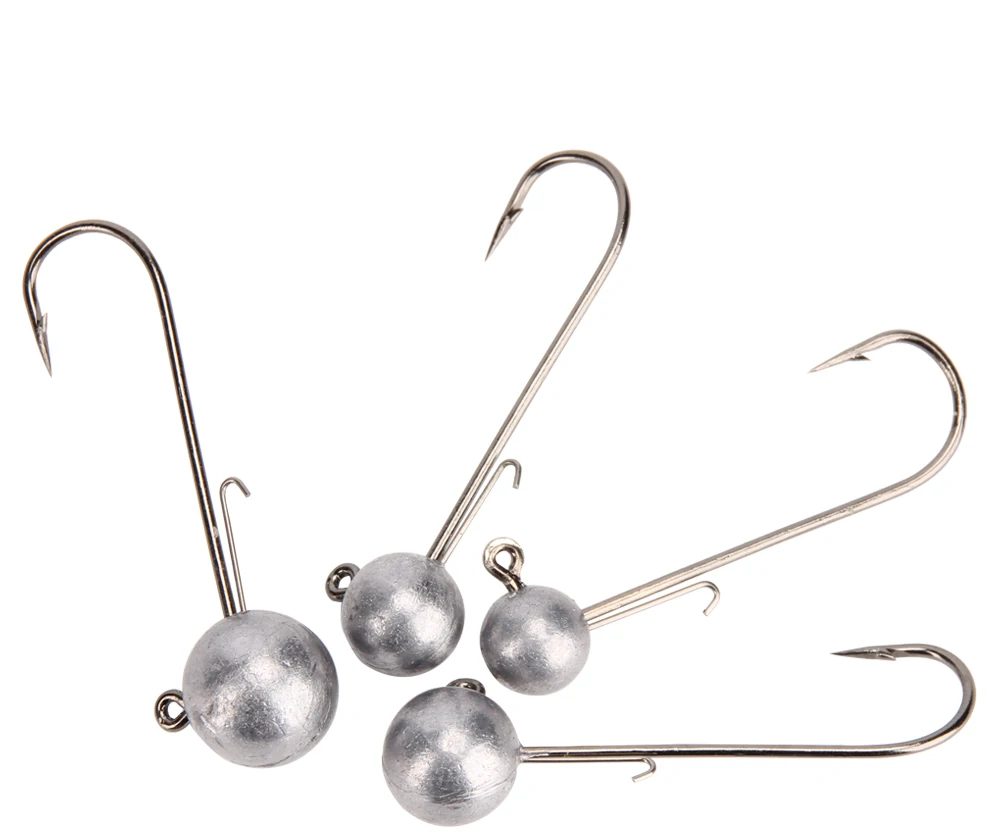 RoseWood 4pcsLot Weedless Jig Ball Hook, 5g7g10g14g Worm Shad Jig Head Barbed Fishing Hooks Lures Bait  (5)