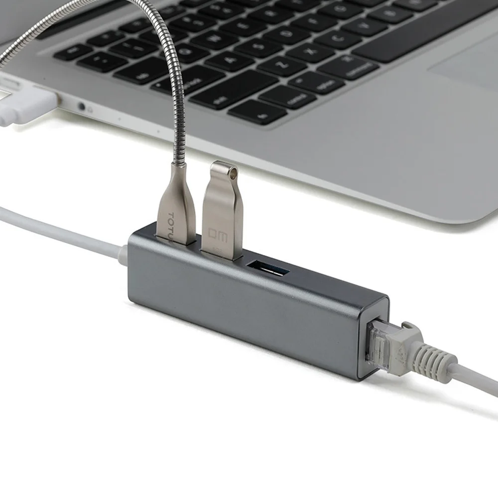 FDBRO Ethernet Rj45 Lan адаптер 3 порта концентратор USB Type C 10/100/1000 Мбит/с Gigabit Ethernet USB 3,0 сетевая карта для MacBook USB C